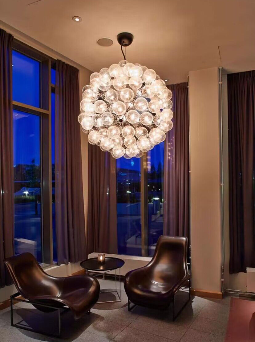 Scandinavian Dandelion Creative Glass Pendant Sphere Chandelier for Dining Room/Entrys/Hallway