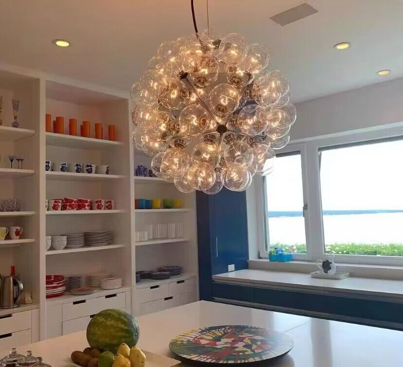 Scandinavian Dandelion Creative Glass Pendant Sphere Chandelier for Dining Room/Entrys/Hallway