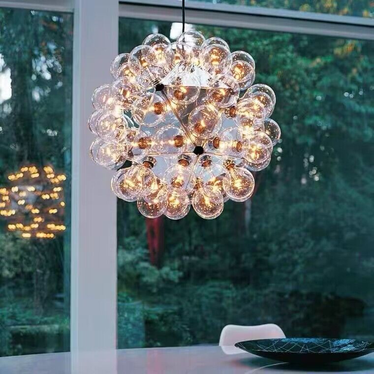 Scandinavian Dandelion Creative Glass Pendant Sphere Chandelier for Dining Room/Entrys/Hallway