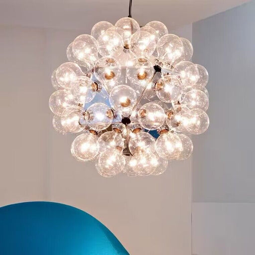 chandelier,chandeliers,glass,pendant,aluminum,ball,sphere,round,glass sahde,glass ball,branch,ciling,art,transparent,clear,dining room,living room,kitchen island,bar,dining table,dining bar,kitchen bar,entrys,hallway