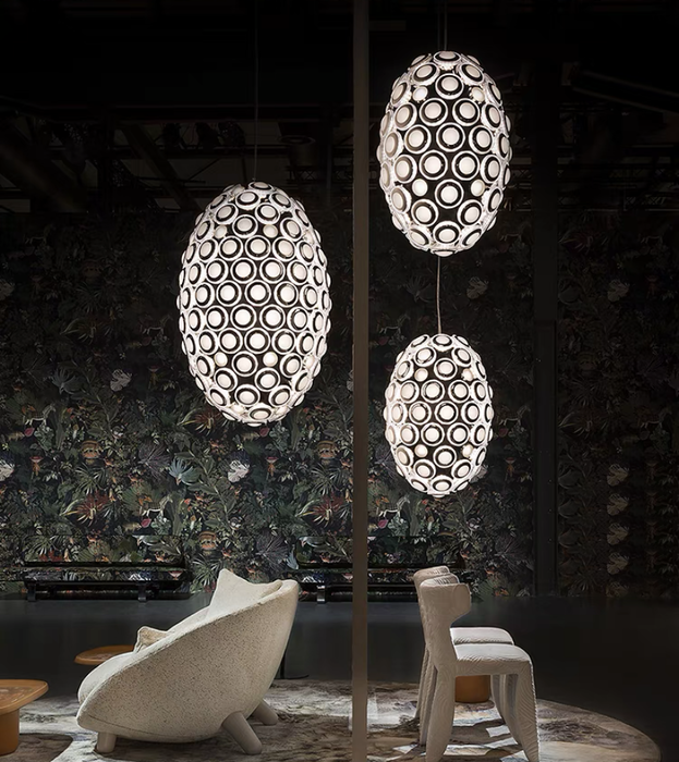 Avant Art Designer Oval Chandelier Iconic Eyes LED Pendant Light For Dining/Living Room