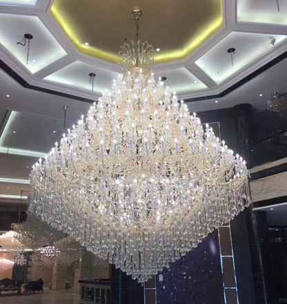 Lustre en cristal extra large à plusieurs niveaux pour hôtel/restaurant