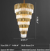 5 Layers: D59.1"*H98.4" chandelier,chandeliers,crystal,metal,gold,clear,round,multi-tier,multi-layer,tiers,layers,luxury,light luxury,round,rods,extra large,large,oversized,huge,big,long,stairs,living room,foyer,entrys,big hallway,duplex hall,loft