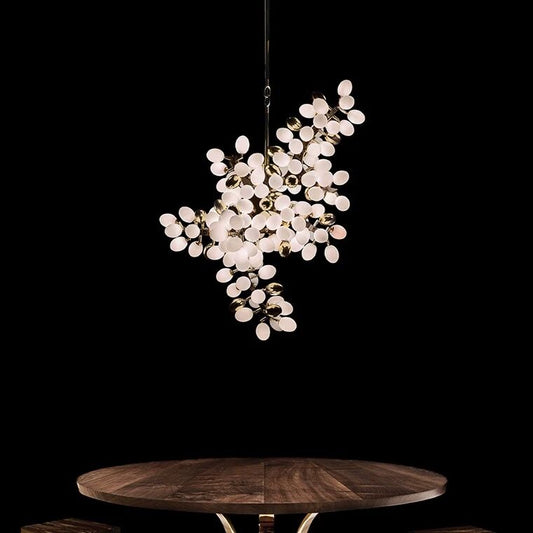 Lustre de luxe en forme de raisin blanc pur, design créatif nordique, pour salon/salle à manger