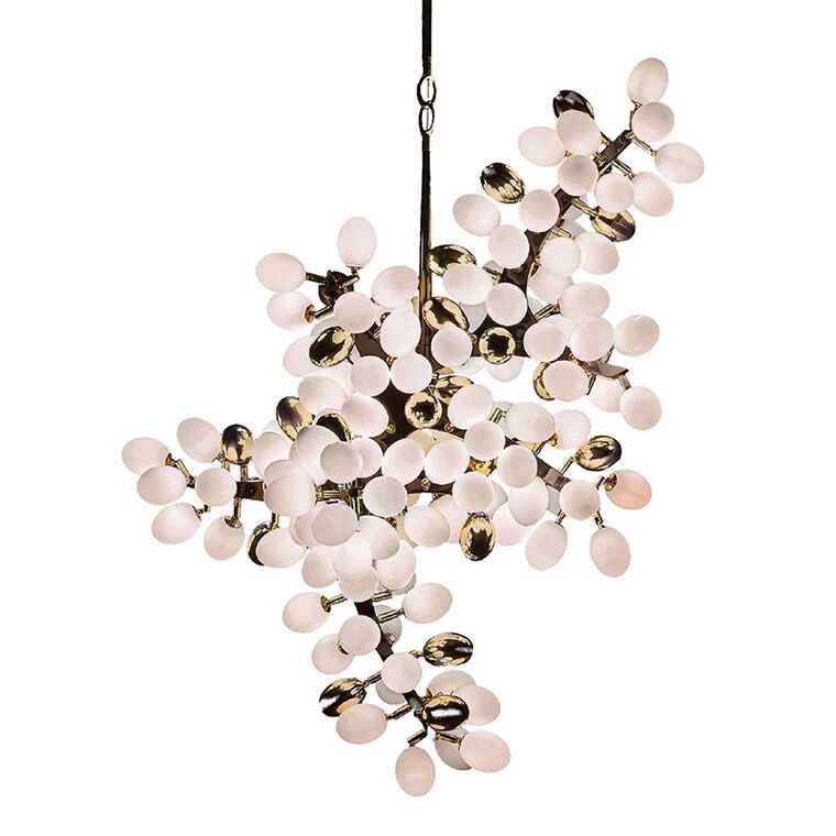 Light Luxury Nordic Creative Art Designer Pure White Grape Chandelier for Living/Dining Room