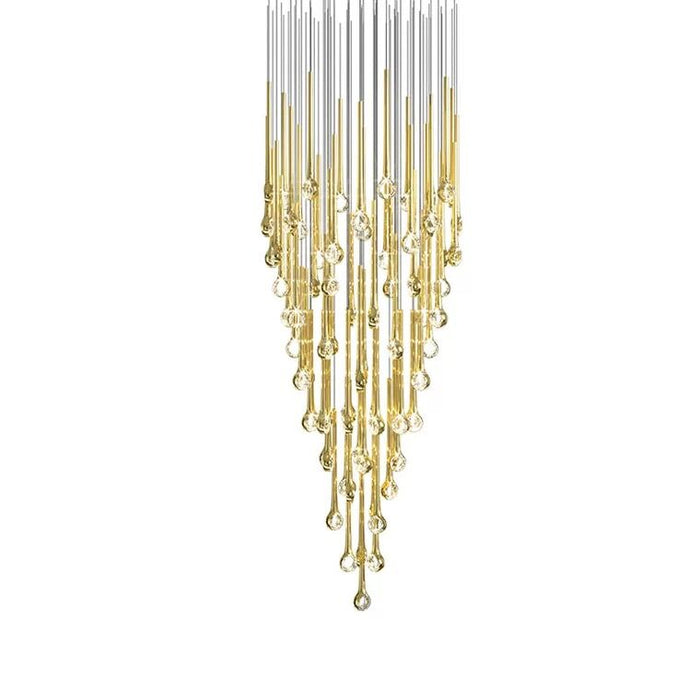 Modern Art Long Multiple Gold Pendant Celing Chandelier for Living Room/Stairs/Foyer