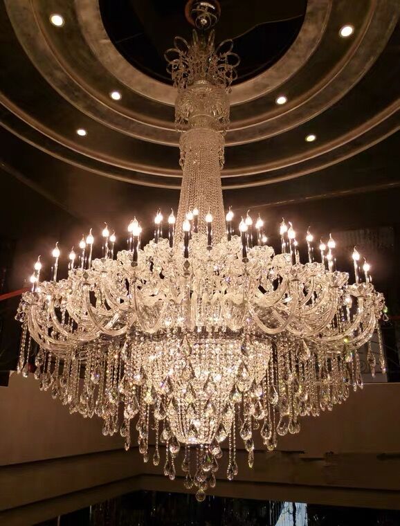 Extra Large Traditional Candle Branch Crystal Pendant Chandelier for Living Room/Foyer/Hallway/Entrys/Stairs