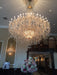 72 Lights:D74.0"*H88.0" chandelier,chandeliers,pendant,crystal,metal,clear crystal,candle,branch,round,raindrop,teardrop,extra large,oversized,large,huge,big,round,living room,luxury,dining room,modern,foyer,stairs,hallway,entrys,hotel lobby,duplex hall,loft,gold
