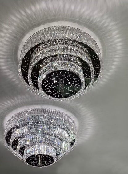 Lampada da soffitto rotonda a più livelli, moderna e di grandi dimensioni, da montare a filo