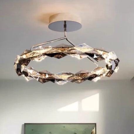 2023 New Art Modern Round Crystal Pendant Light Ceiling Chandelier for Living/Dining Room
