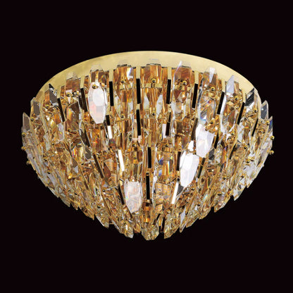 Modern Light Luxury Round Multi-tier Crystal Pendant Chandelier for Living/Dining Room