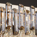Rectangle Flush Mounted Living Room Chandelier Crystal Ceiling Light Fixture For Long Dining Table