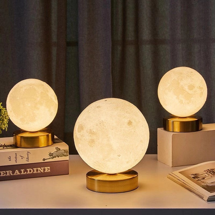 Round Moon Night Light Table Light for Bedroom
