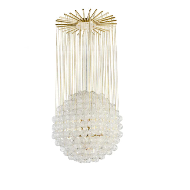 Modern Luxury Round Brass Branch Crystal Pendant Chandelier for Living Room/Foyer/Enntrys