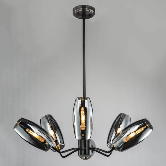 Oversized Industrial Trendy Branch Multiple Glass Shade Chandelier for Living/Dining Room