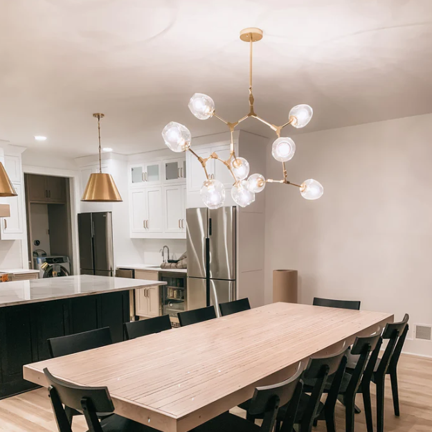 Extra Large Industrial Trendy Branch Multiple Glass Pendant Light for Living/Dining Room