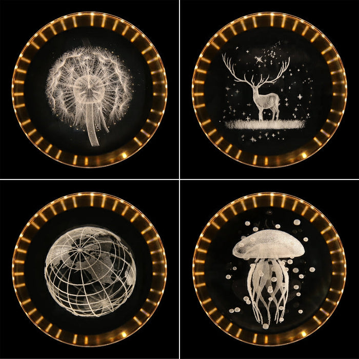 Saucer Sputnik Crystal Ball Pendant Light For Bedroom Gold Finish Bedside Lamp Staircase Art Shade Decoration Night Light