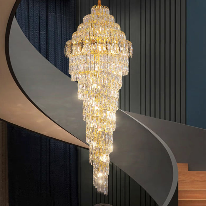 chandelier,chandeliers,pendant,crystal,high quality k9 crystal,metal,gold,black,clear crystal,oversized,extra large,large,big,huge,,luxury,light luxury,ceiling,crystal chain,rods,living room,foyer,entrys,big hallway,spiral staircase,stairs,entryance,loft,duplex hall,hotel lobby 