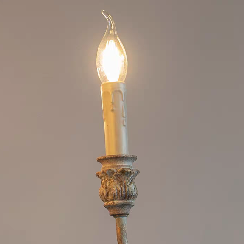 Traditional Rustic Vintage Candle Pendant Chandelier for cafe, living room, and dining room