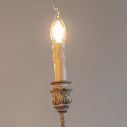Traditional Rustic Vintage Candle Pendant Chandelier for cafe, living room, and dining room