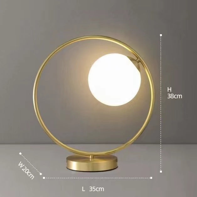 Minimalist Single Lamp Metal Night Light with Ball White Glass Shade