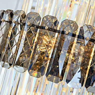 Plafonnier haut en spirale, long lustre en cristal pour hall d'entrée, escalier ou salon
