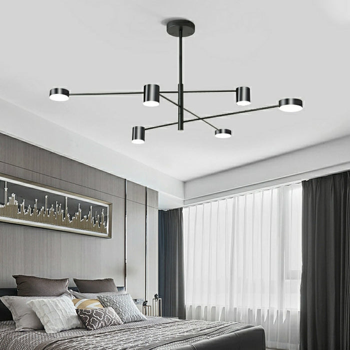 Staggered Brass Led 6/10-Lights Chandelier For Dining Room Or Bedroom