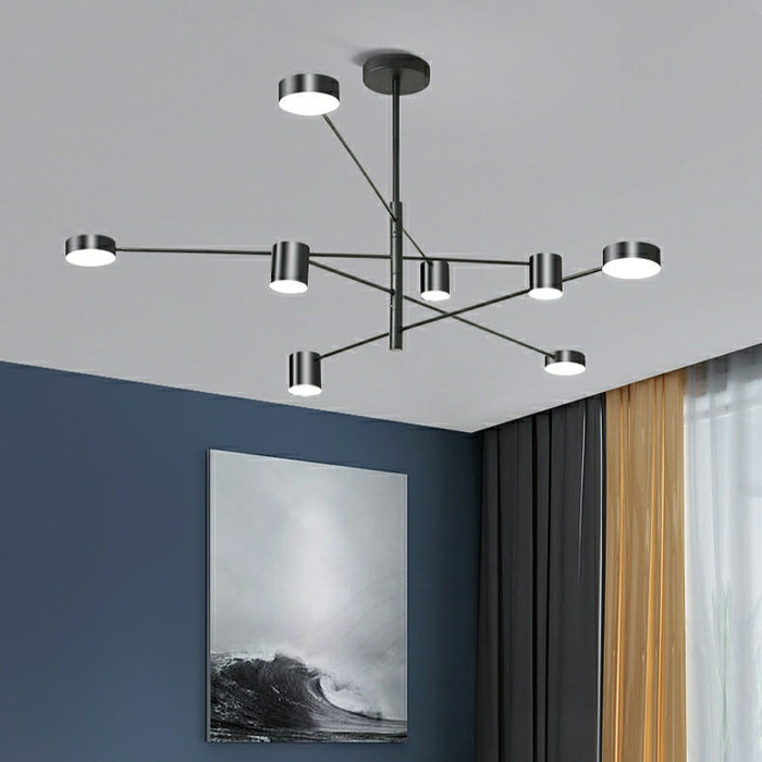 Staggered Brass Led 6/10-Lights Chandelier For Dining Room Or Bedroom