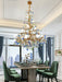 Stylish Flower Crystal Chandelier Brass Tree Branch Ceiling Light For Living Room Hotel Hall