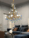Stylish Flower Crystal Chandelier Brass Tree Branch Ceiling Light For Living Room Hotel Hall