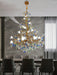 Stylish Flower Crystal Chandelier Brass Tree Branch Ceiling Light For Living Room Hotel Hall
