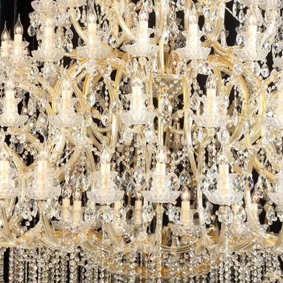 Extra Large European Multi-layers Luxury Crystal Pendant Traditional Candle Chandelier for Living Room/Foyer/Stairs