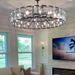 Tundra Prysm Crystal Round Chandelier ,chandelier,chandeliers,round,ring,circle,branch,candle,metal,crystal,rods,black,clear crystal,ceiling,living room,dining room,bedroom,home office,foyer,hallway,entrys,modern,minimalist