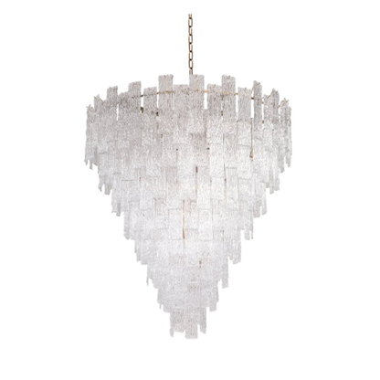 Extra Large Multi-tier Grainy Crystal Sheets Pendant Chandelier for Living Room/Foyer/Entrys