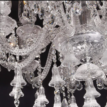 Traditional Light Luxury Candle Branch Teardrop Pendant Crystal Chandelier for Living/Dining Room/Foyer