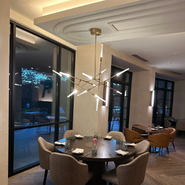 Designer Model Minimalist Line Structure Glass Pendant Chandelier for Dining/Living Room