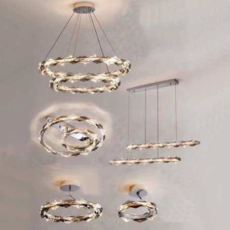 2023 New Art Modern Round Crystal Pendant Light Ceiling Chandelier for Living/Dining Room