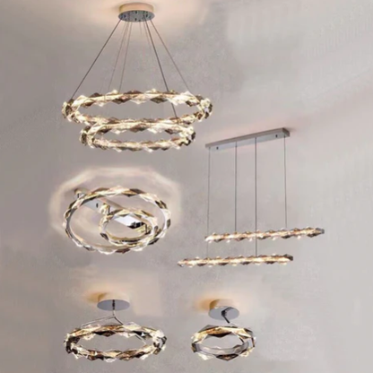 2023 New Art Modern Round Crystal Pendant Light Ceiling Chandelier for Living/Dining Room