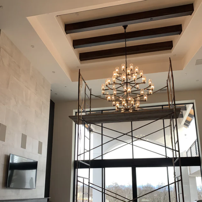 Extra Large Traditional Branch Candle Light Clear Crystal Shade Chandelier for Living Room/Foyer