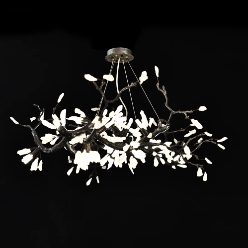Creative Extra Large Flower Branch Light Natural Crystal Pendant Chandelier for Dining/Living Room
