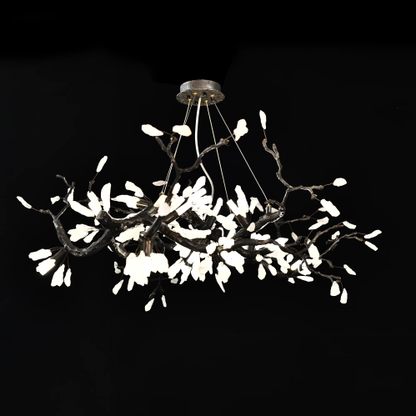Creative Extra Large Flower Branch Light Natural Crystal Pendant Chandelier for Dining/Living Room