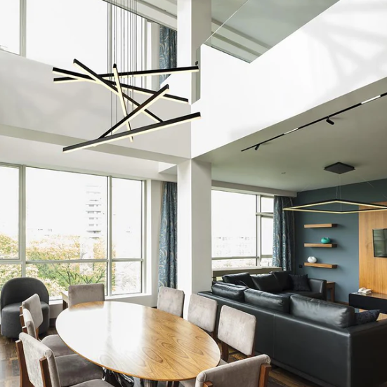 Nordic Minimalist Linear Cluster LED Pendant Light for Living/Dining Room/Kitchen Island