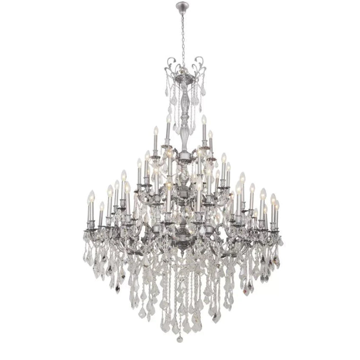 Vintage Extra Large Luxury Tiers Candle Light Raindrop Crystal Pendant Chandelier for Foyer/Stairs