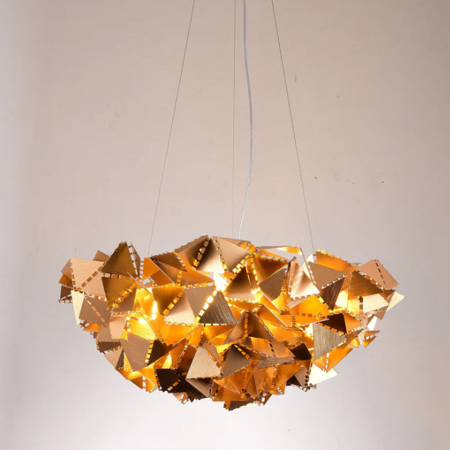 Post-modern Luxury Geometry Brass Pendant Ceiling Chandelier for Living/Dining Room