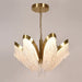 Palm-Villa Murano Glass Chandelier,chandelier,chandeliers,pendant,flower,round,ceiling,light luxury,gold,clear,glass,crystal,metal,teardrop,raindrop,living room,dining room,bedroom,hallway,entrys