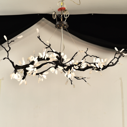 Creative Extra Large Flower Branch Light Natural Crystal Pendant Chandelier for Dining/Living Room