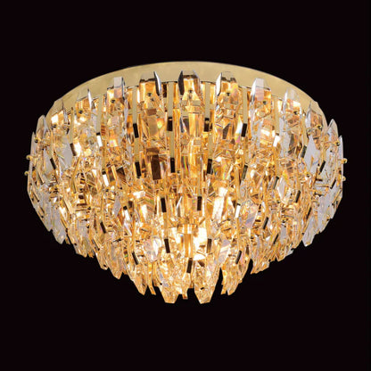 Modern Light Luxury Round Multi-tier Crystal Pendant Chandelier for Living/Dining Room