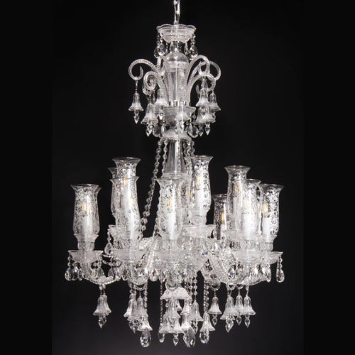 Ivanka 15 light Bohemian Crystal Chandelier,chandelier,chandeliers,pendant,candle,branch,crystal,k9 crystal,raindrop,teardrop,crystal shade,pendants,luxury,light luxury,traditional,flower,clear,modern,creative,living room,dining room,entrys,foyers,hallway
