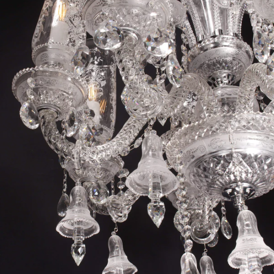 Traditional Light Luxury Candle Branch Teardrop Pendant Crystal Chandelier for Living/Dining Room/Foyer