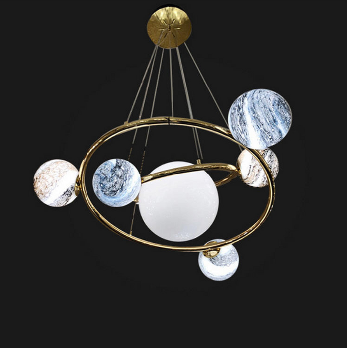 Space Star Chandelier Ceiling Fixtures Light For Boy Kids Room